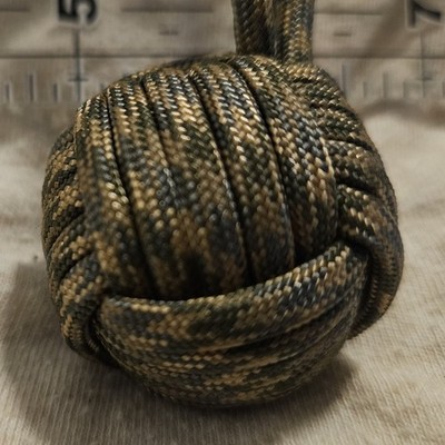 550 Paracord 1'' Pinball Decorative Nautical Ball Monkey's Fist 5'', Key Fob/Chain