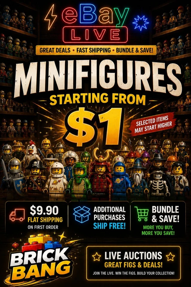 🔥 Genuine LEGO Minifigure LIVE Auction • Starts From $1 • Bundle & Save