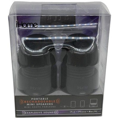 iHome Rechargeable Mini Portable Speakers iPod iPhone Mac PC Explosive Sound