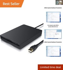 Compact USB Floppy Disk Reader - 1.44MB - Backward Compatible with Windows  Mac