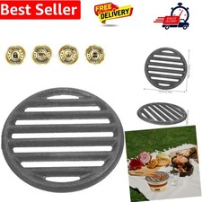 Image of Cast Iron Fire Grate 4.72 Inch Round Grill Plate for Bbq Fireplace with Even ...