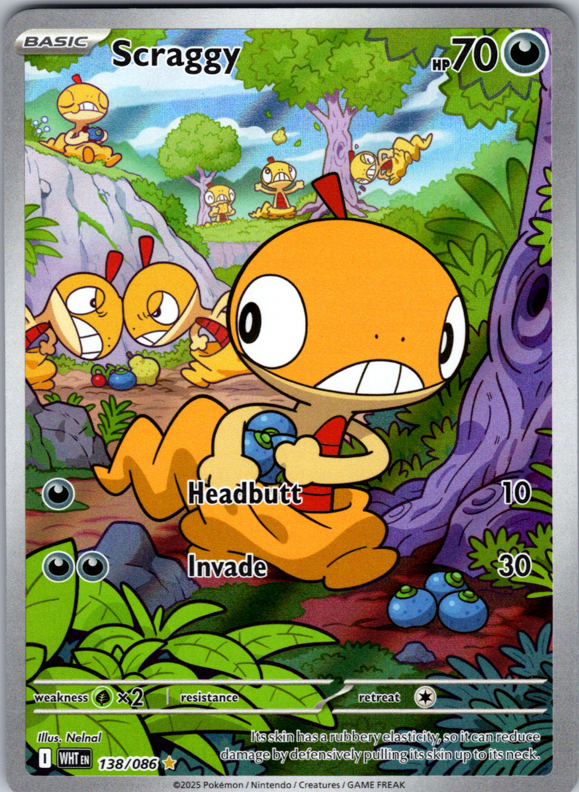 Scraggy 138/086 SV: White Flare Illustration Rare - NM