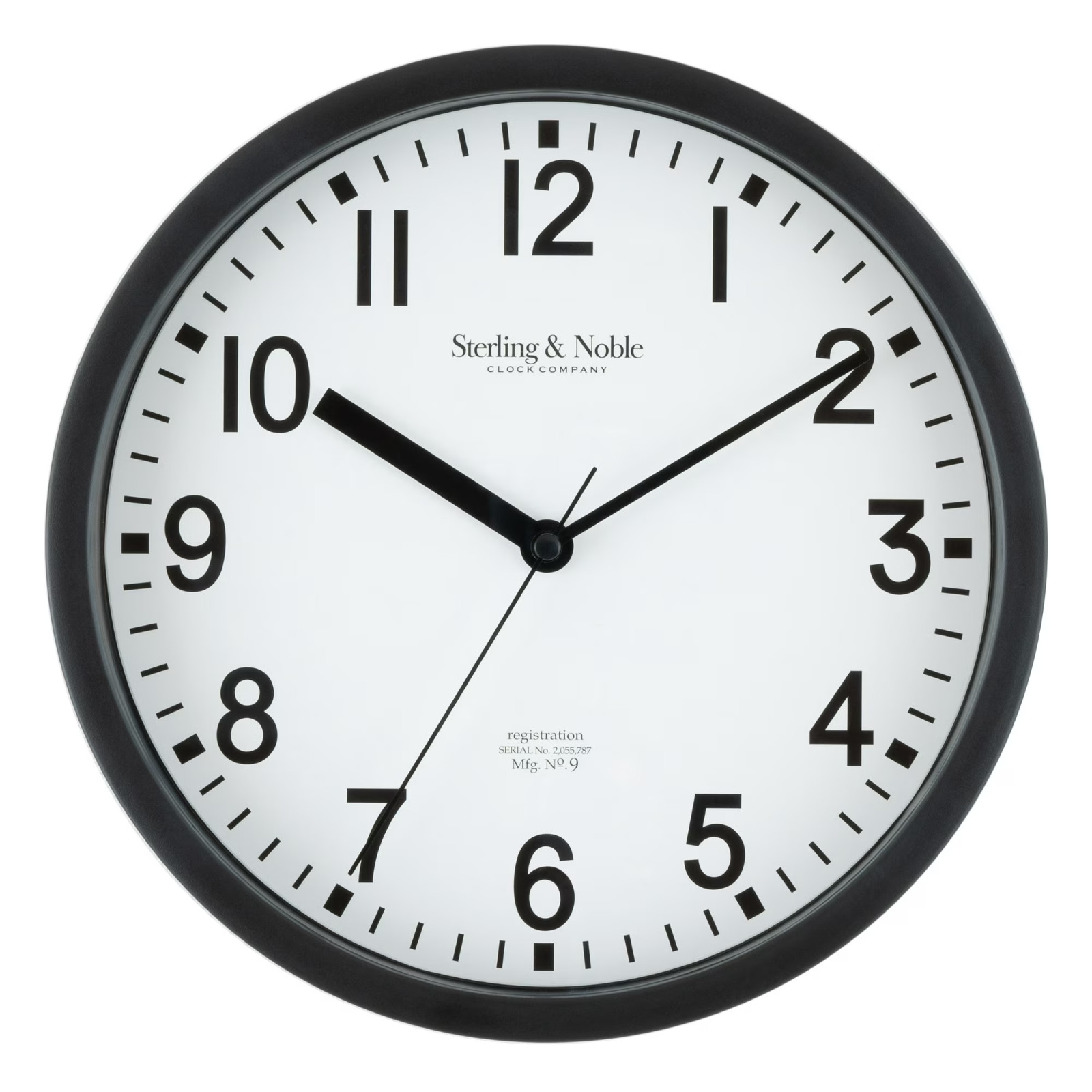 Mainstays Basic Indoor 8.78" Black Analog Round Modern Wall Clock Home Office