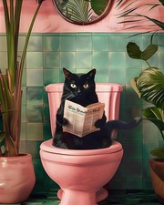 eimivrc Cat Paint by Numbers Kit for Adults-Black XH079