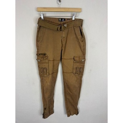Vintage RCL Umbro Mens Cargo Pants Brown Utility Streetwear With Belt Size 34X30