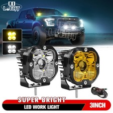 Laser 3"inch White Or Amber LED Work Fog Light Pods For Land Rover Pickup Trucks