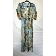 Cupshe Women's Ombre Wash Kimono Swimsuit Coverup Maxi Drawstring Waist Size M