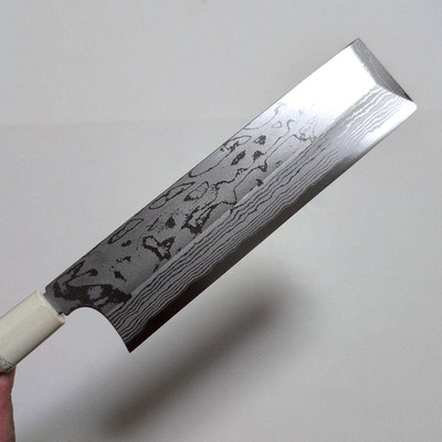 Kitaoka Hideo Japanese Damascus Usuba Knife 210mm White Steel New