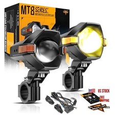 Motorcycle LED Fog Lights Auxiliary Lights Driving Light Spotlights 8 Black