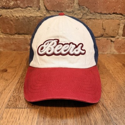 Wembley ''Beers'' Colorblock Baseball Cap Strapback Hat Red/White/Blue