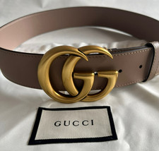 Gucci GG Buckle Women's Dusty Pink Marmont Leather Belt size 90 cm fits 30-32 W