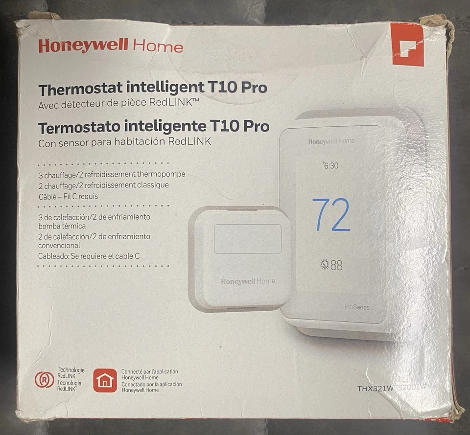 Honeywell T10 Pro Smart Thermostat With Sensor THX321WFS2001W NEW slightly dmgd - Image 2 of 4