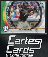 Taylor Trammell 2020 Bowman #BTP-34 Chrome Scouts Top 100 Green Refractor 40/99