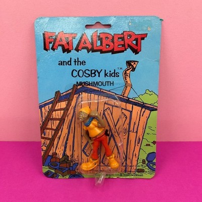 Rare Vintage Fat Albert The Cosby Kids Mush Mouth PVC Carded Toy Figure 1980s