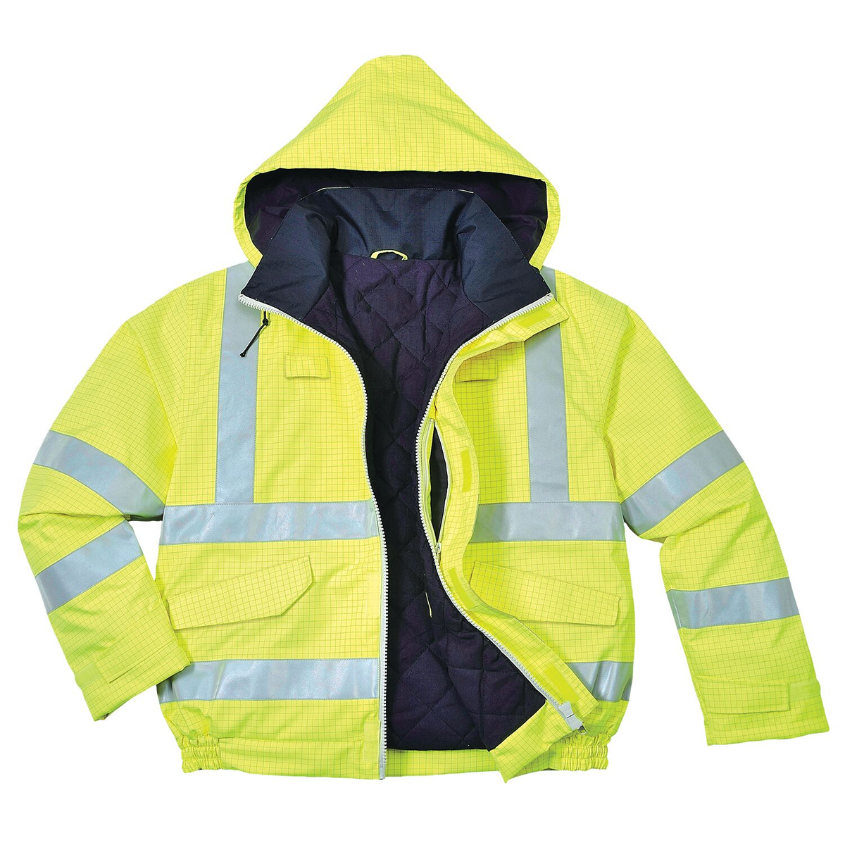 BIZFLAME RAIN HI VIS ANTI-STATIC INSULATED FR BOMBER JACKET SIZES