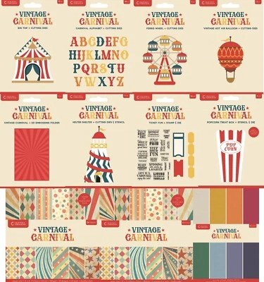 CRAFTER'S COMPANION Crafters Companion - Vintage Carnival Collection - Metal Die, Stamps, Paper