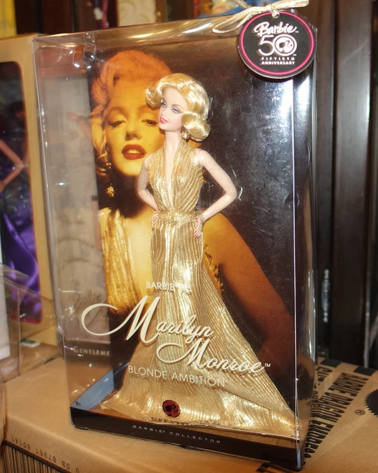 LAST UNIT!!!  BARBIE MARILYN MONROE, GOLD DRESS, NRFB, LAST UNIT!!! - Imagen 2 de 4