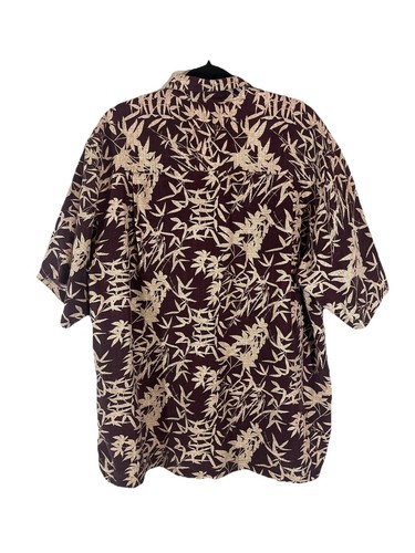 Cutter & Buck Size Large 100% Silk Button Down Floral Hawaiian Island Vaca Shirt - Picture 2 of 8