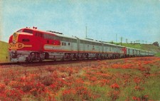 Santa Fe Union Pacific Super Chief 3 Train Locomotive Postcards Vintage