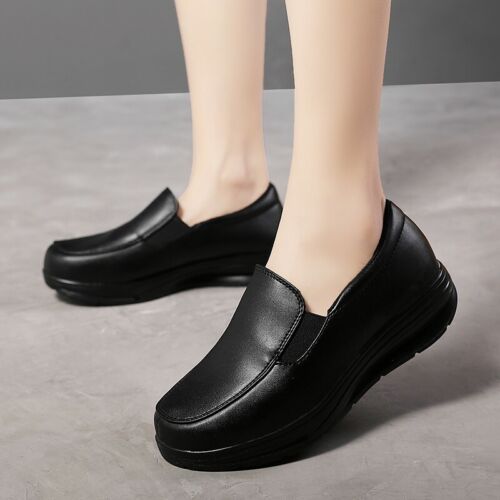 Womens Nurse Pumps Casual Soft Thick Sole Comfort Shoes Comfort Loafers Slip On - Picture 1 of 22