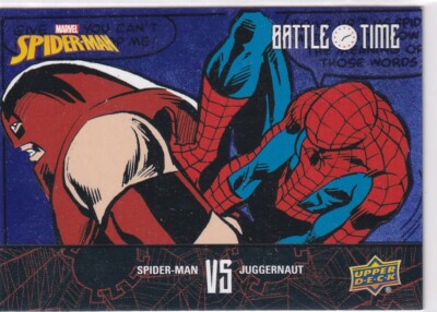 Upper Deck 2023 Marvel Spider-Man BT-15 Spider-Man vs Juggernaut Blue Parallel