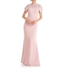 JS COLLECTIONS Annalise Bow Mermaid Gown In Pink Women's Size 6
