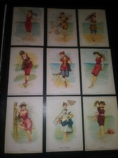 Set Of 9 Vintage Ladies cultural ocean Junk Journal Ephemera Scrapbooking