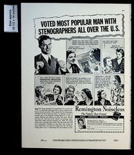 1937 Remington Noiseless Typewriter Stenographer Machine Vintage Print Ad 32281 thumbnail