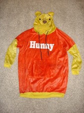 Disney Winnie the Pooh 1 piece suit hooded pullover dress costume XL 16/18