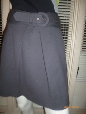 $310 MILLY OF NY GRAPHITE BELTED OVER THE KNEE SKIRT POCKETS MADE IN USA (6)
