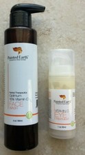 PAINTED EARTH OPTIMUM 15% VITAMIN C FACE WASH & VITAMIN C EYE TREATMENT LOT OF 2