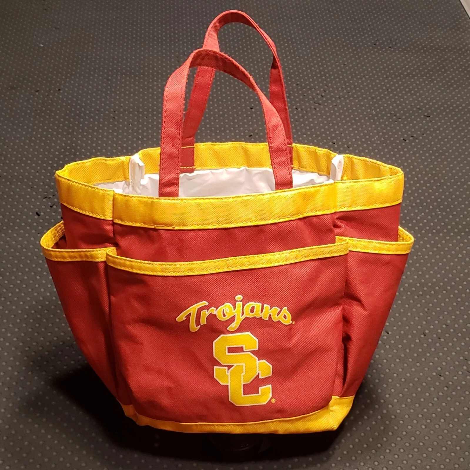 USC TROJANS BEER BUCKET COOLER SNACK LUNCH BEVERAGE SOFT SIDE CANVAS TOTE BAG