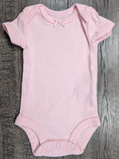 Baby Girl Clothes Child Mine Carter's Preemie Light Pink Bow Bodysuit