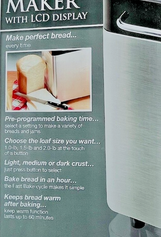 Machine à Pain Kenmore 12934 Inox - Testée Et Fonctionne 2lbs