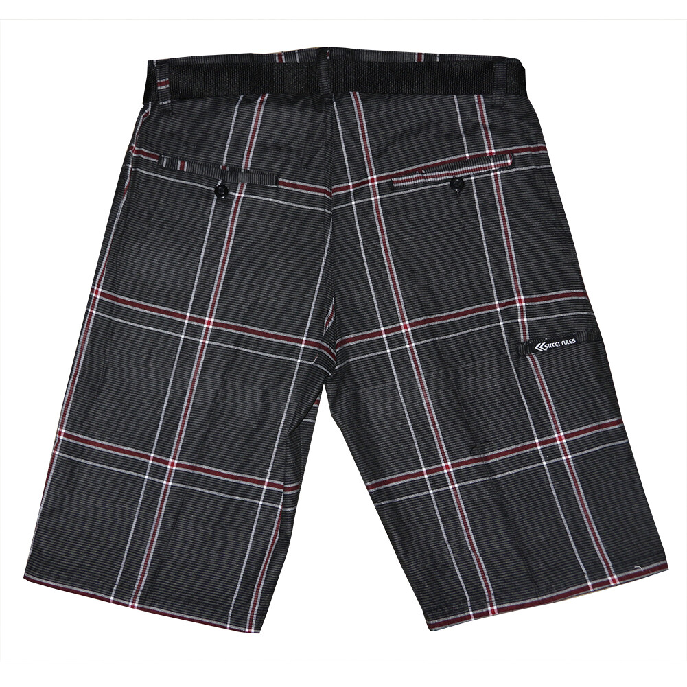 Men's Plaid Shorts Casual Belted 4-Pocket Adjustable Comfort