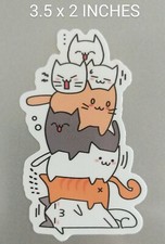 3.5" Cat Pile Decal Vinyl Sticker Stacked Kitties Funny Cute Kitten Lover Gift