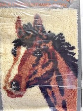 Vintage 70s Malina HOOK A RUG KIT Horse 25-16 CHAMPION 20" X 27" NOS