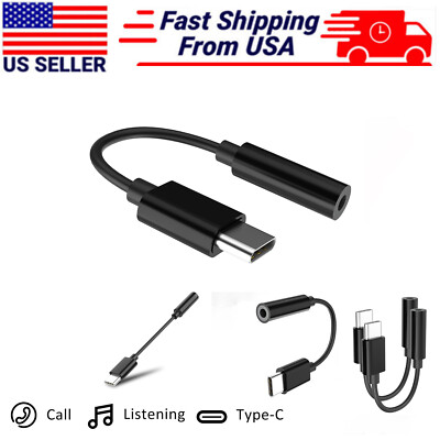 For iPhone 15 Plus Pro Max USB-C Type C Adapter Port to 3.5mm Aux Jack Headphone