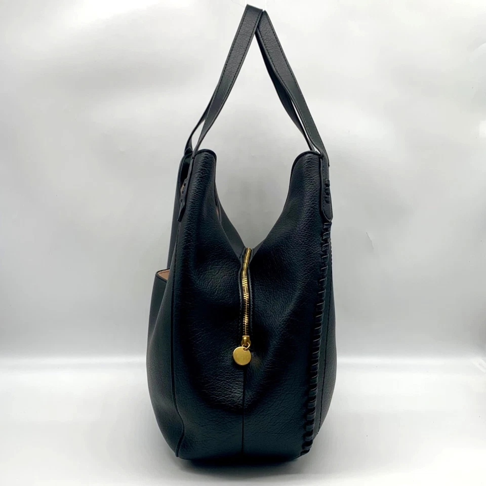 Bolso Hobo Style & Co Cuero Guijarro Negro Punto de Látigo Triple Compartimento Foto 4 de 4