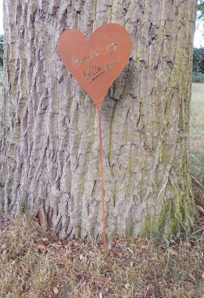 "Gartenstab Gartenstecker Beetstecker \"Herzlich Willkommen\" Eisen Rost 75 Inkl Vk"-image