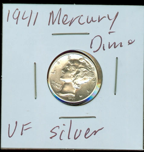 1941 Silver Mercury Dime VF