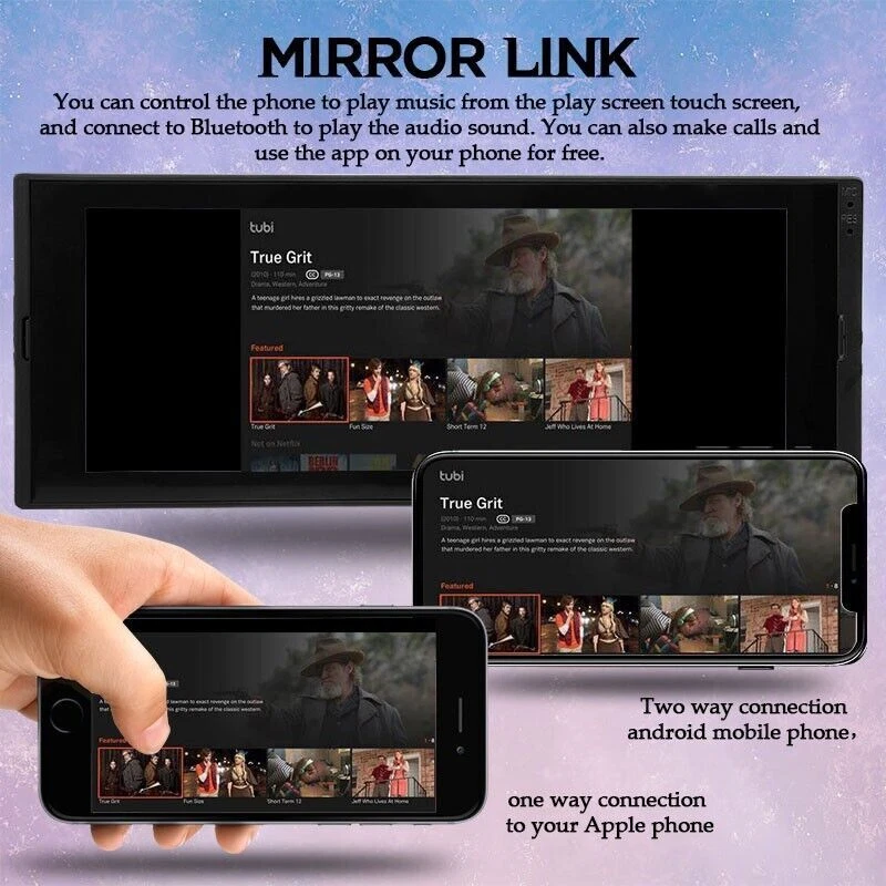 Reproductor de MP5 de video estéreo para radio de coche Din único GPS multimedia pantalla táctil de 6,9" Foto 4 de 4