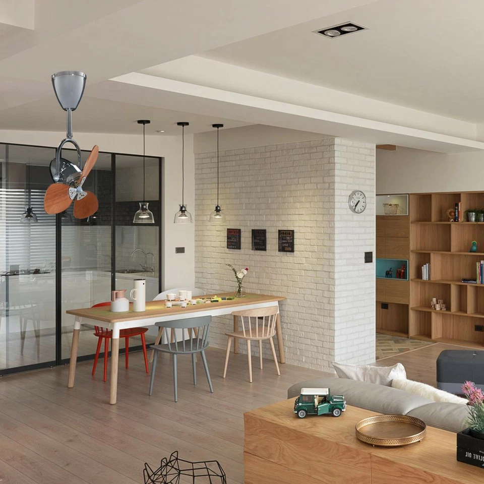 Aero Way - Fino3 16 in. Chrome Finish Ceiling Fan with Mahogany Blade - T-00101 - Image 2 of 2