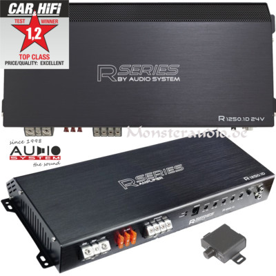 AUDIO SYSTEM R-1250.1D 24 Volt 1-Kanal LKW Verstärker Endstufe 1250 Watt/RMS