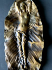 NUDE WOMAN IN A TOBACCO LEAF BRONZE RELIEF SCULPTURE GEORGES DELPERIER 6" X 18" — photo 2