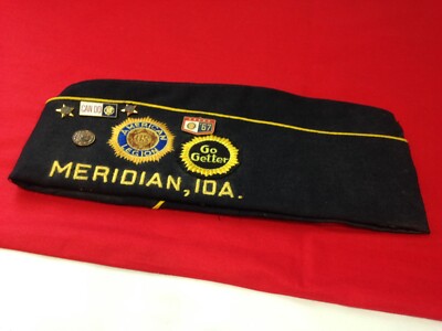 Vintage American Legion Veteran Hat With Pins MERIDIAN IDAHO POST 113 SIZE 6 7/8