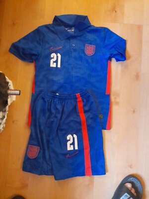 Kids England Nike Football Kit Blue Away Kit 2020/2021 Size (22