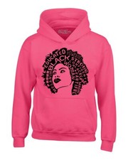Brown Skin Girl Afro Word Cloud  Hoodies African Black History Sweatshirts