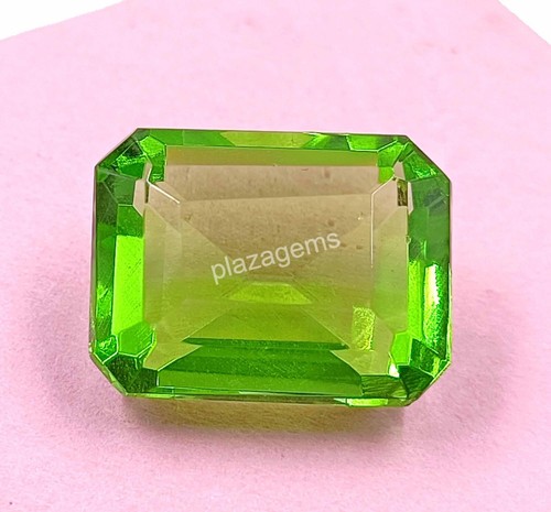 17 Cts Natural Classic Peridot Emerald Cut Loose Gemstone Ref VDO 17mm 4SUT - Picture 7 of 7