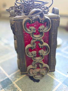 Antique Bronze Red Glass Metal Pendant Light Hardwired Wall Switch Indoor